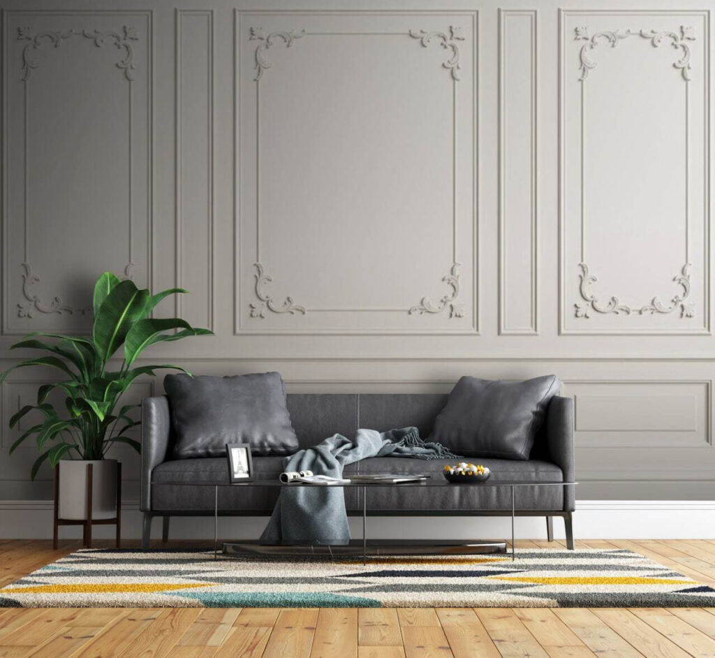 Perete cu panouri ornamentale — interior 1