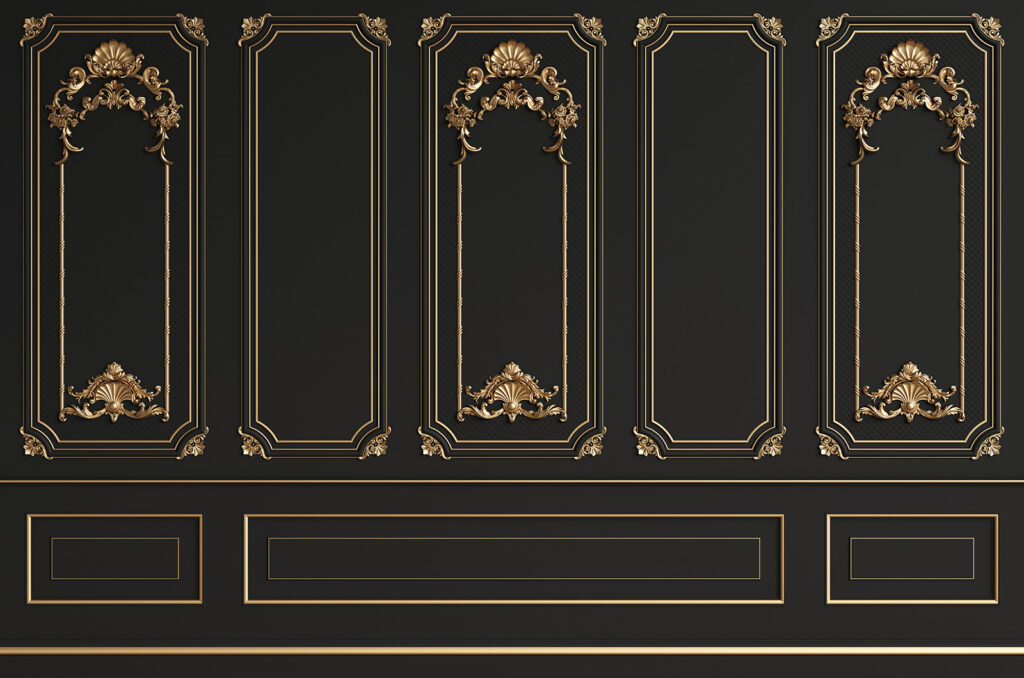 Ornamente aurii pe negru — design complet