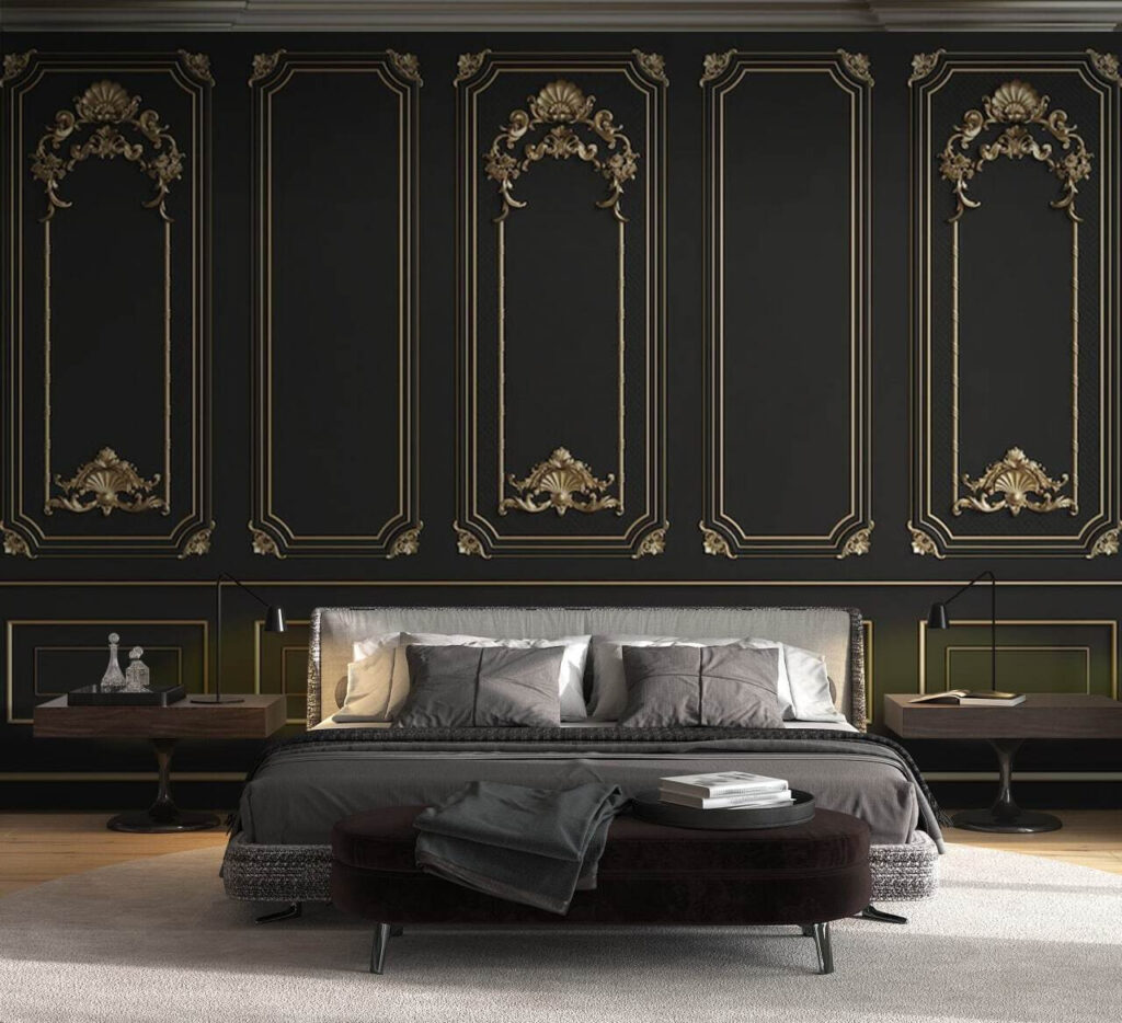 Ornamente aurii pe negru — interior 2
