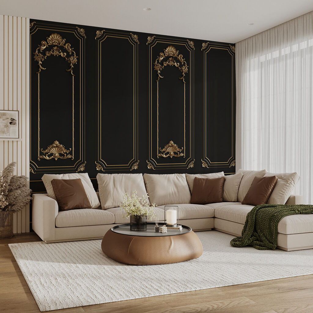 Ornamente aurii pe negru — interior 5