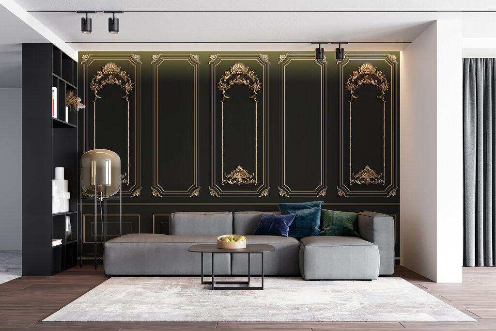 Ornamente aurii pe negru — interior 6