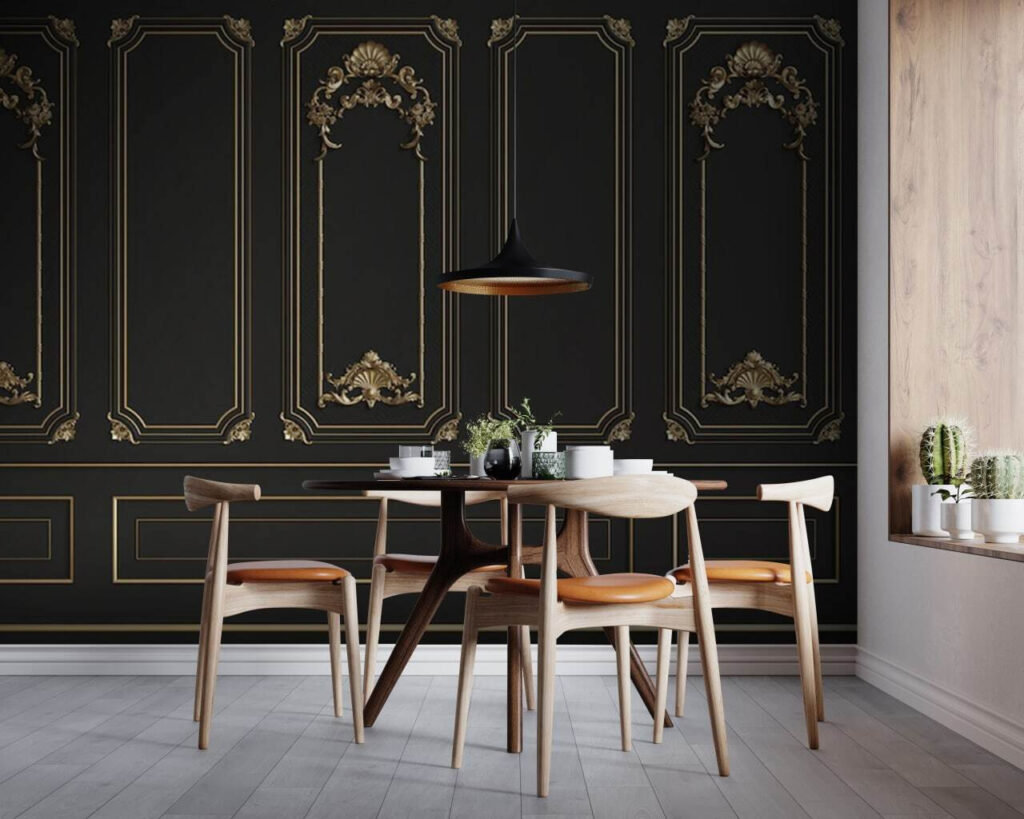 Ornamente aurii pe negru — interior 3