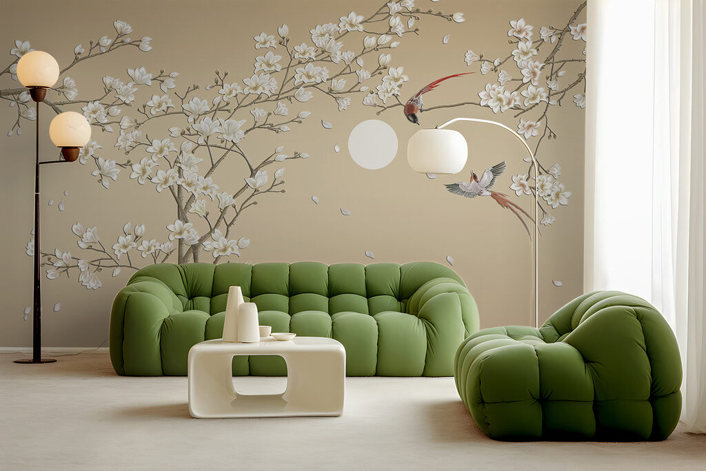 Păsări peste flori albe — interior 4