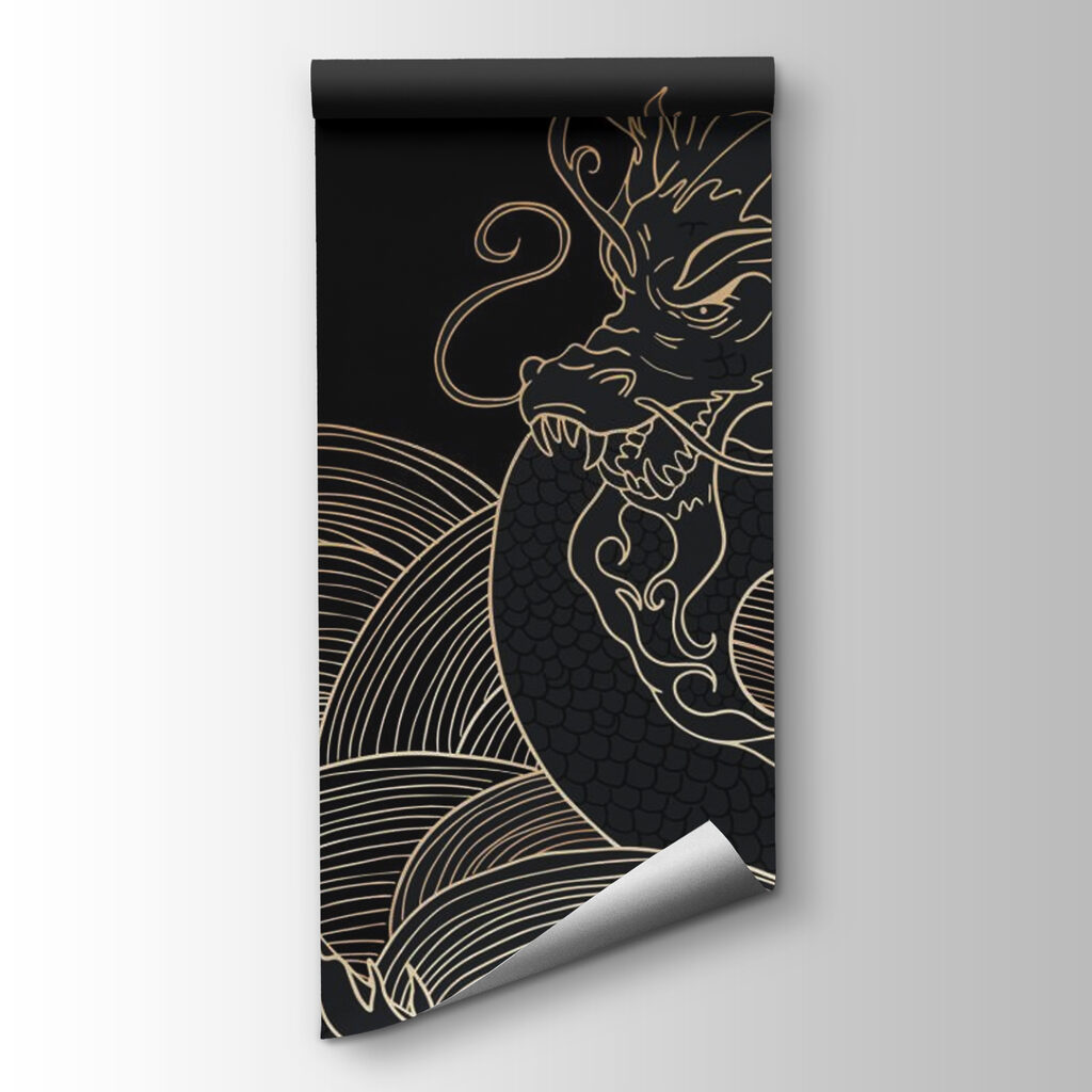 Dragon cu linii aurii — vizualizare produs