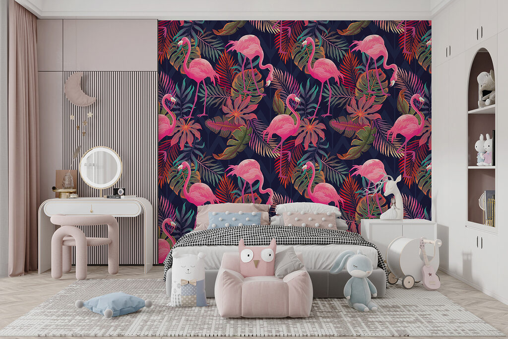 Flamingi roz pe albastru — interior 4
