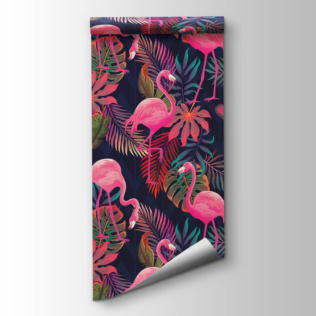Flamingi roz pe albastru — vizualizare produs