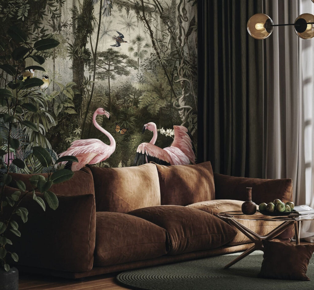 Flamingi printre trunchiuri — interior 2