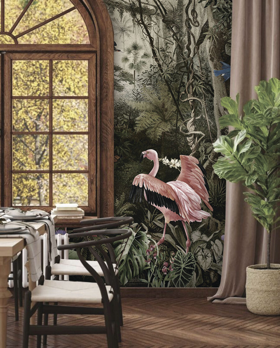 Flamingi printre trunchiuri — interior 5