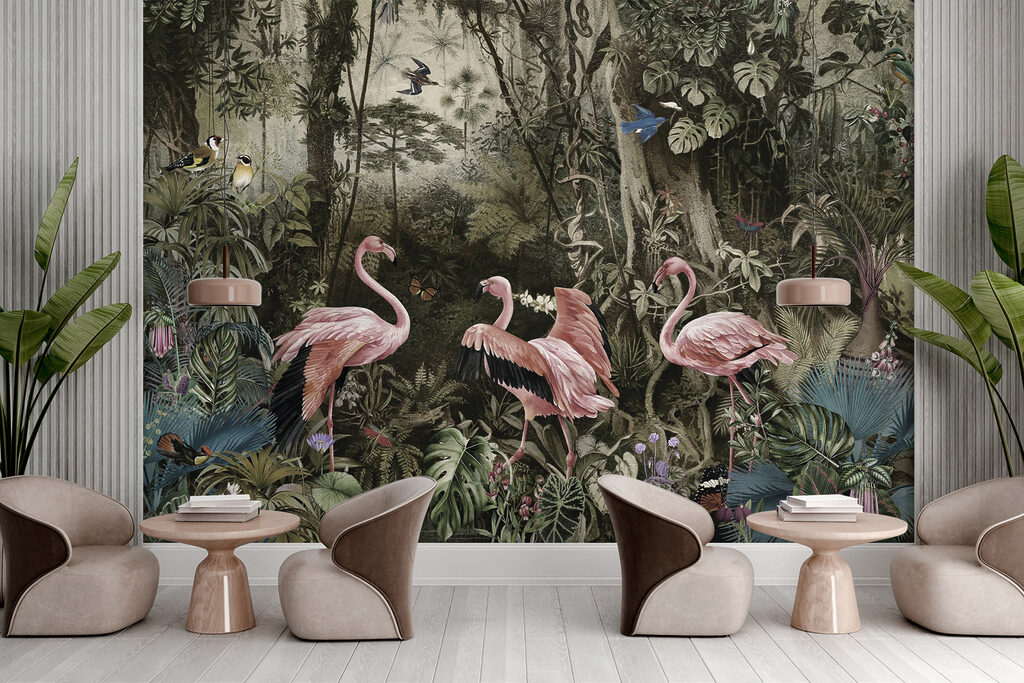 Flamingi printre trunchiuri — interior 7