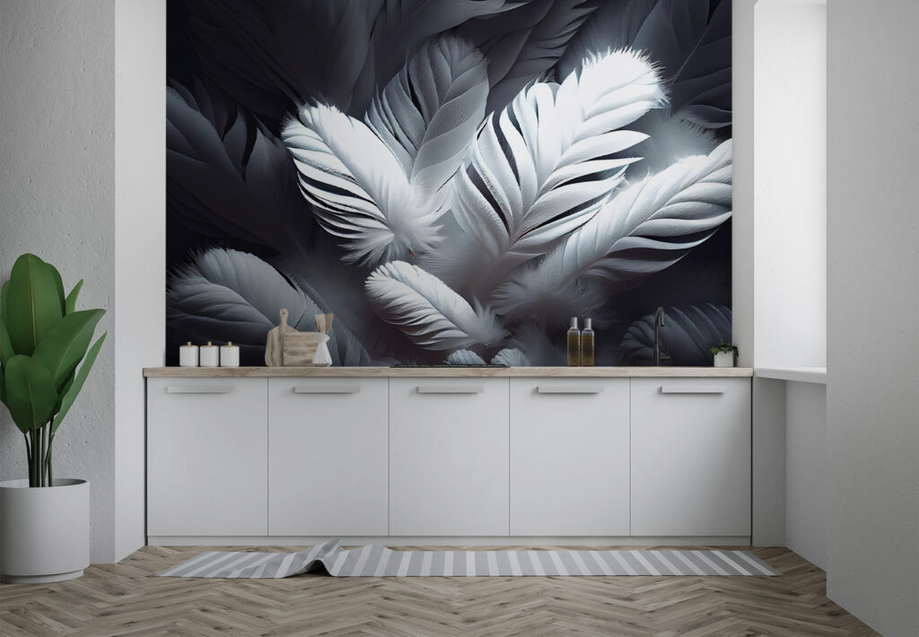Pene albe pe albastru — interior 2