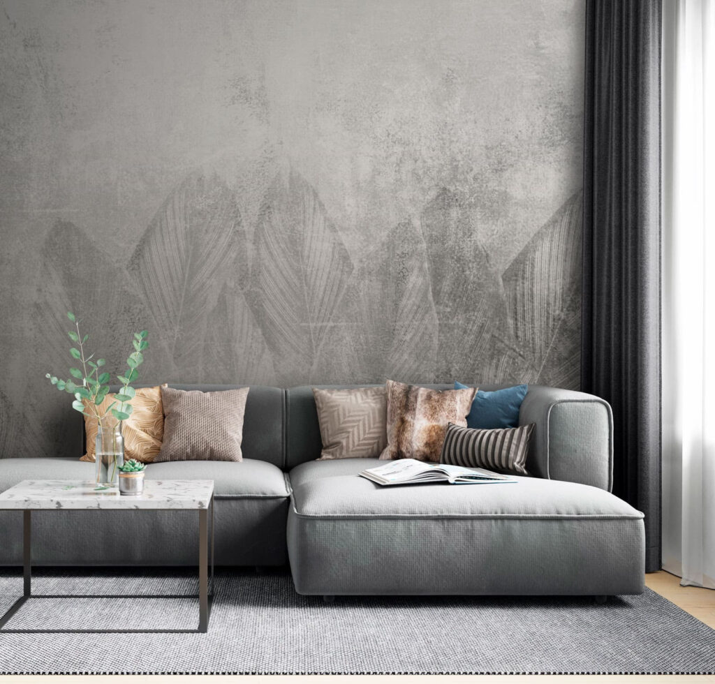 Frunze mari pe gri — interior 2