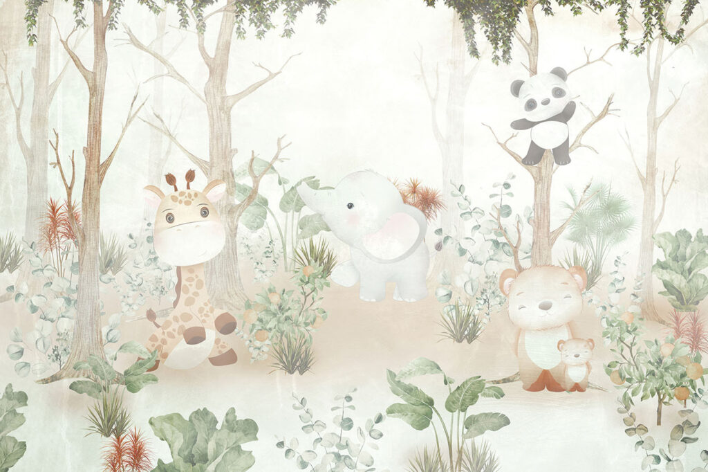 Animăluțe printre copaci — design complet