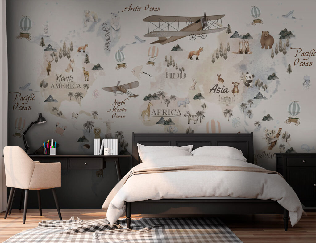 Animale pe hartă veche — interior 3