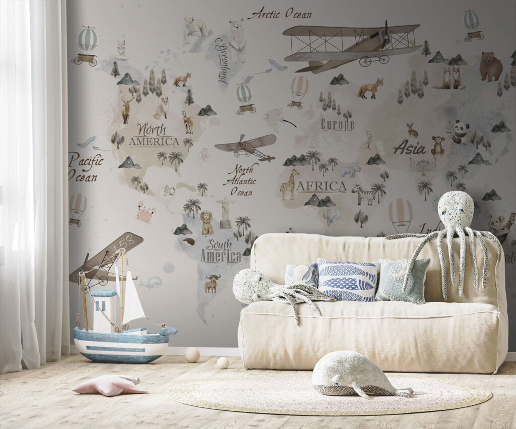 Animale pe hartă veche — interior 4