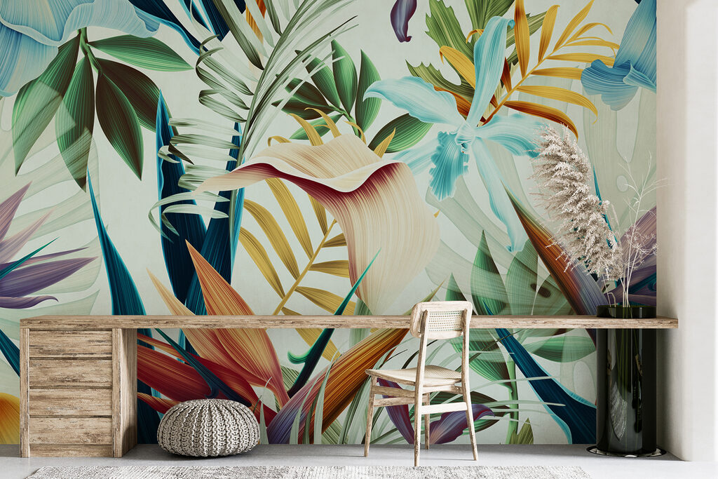 Flori albastre, frunze mari — interior 6