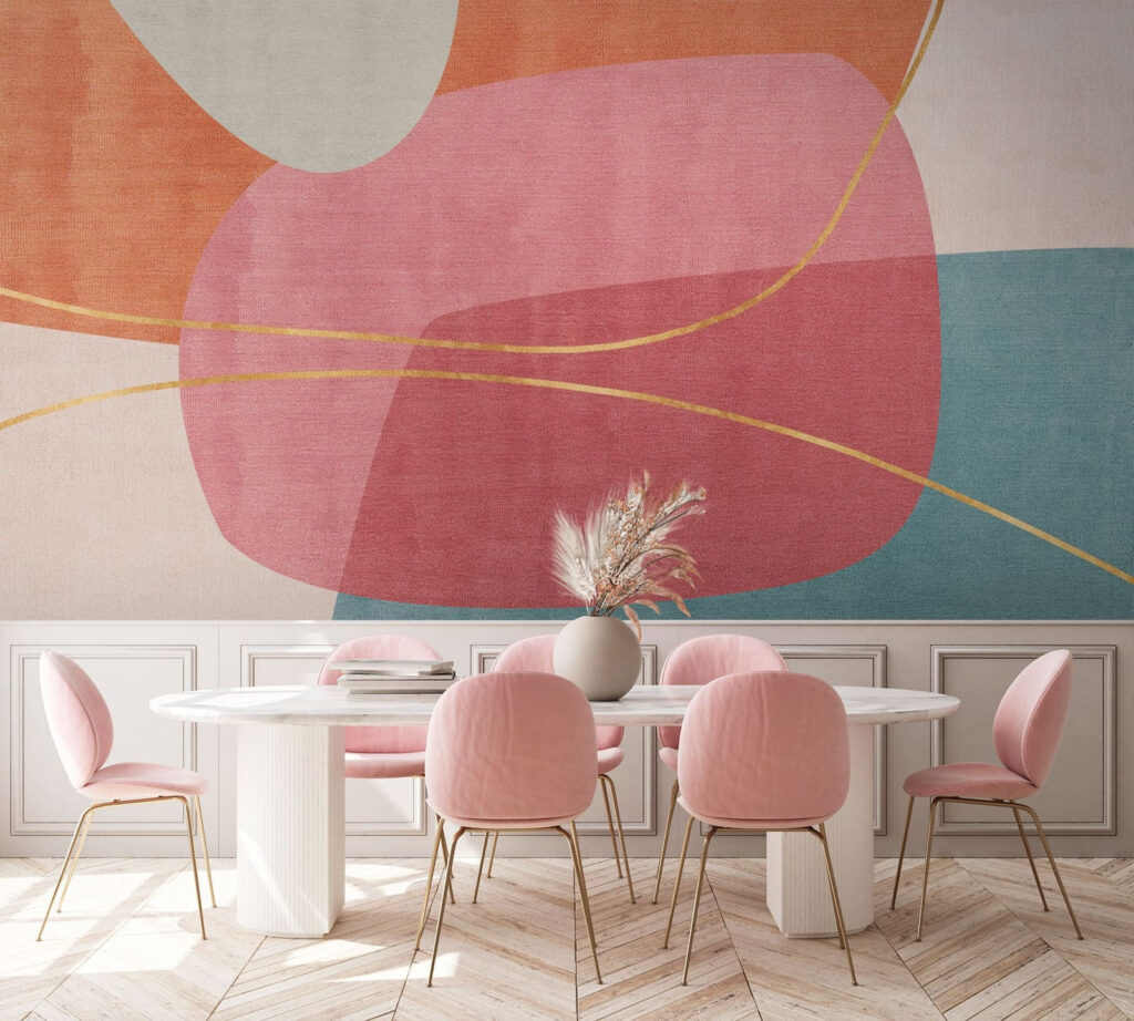 Cercuri pastelate, linii aurii — interior 3