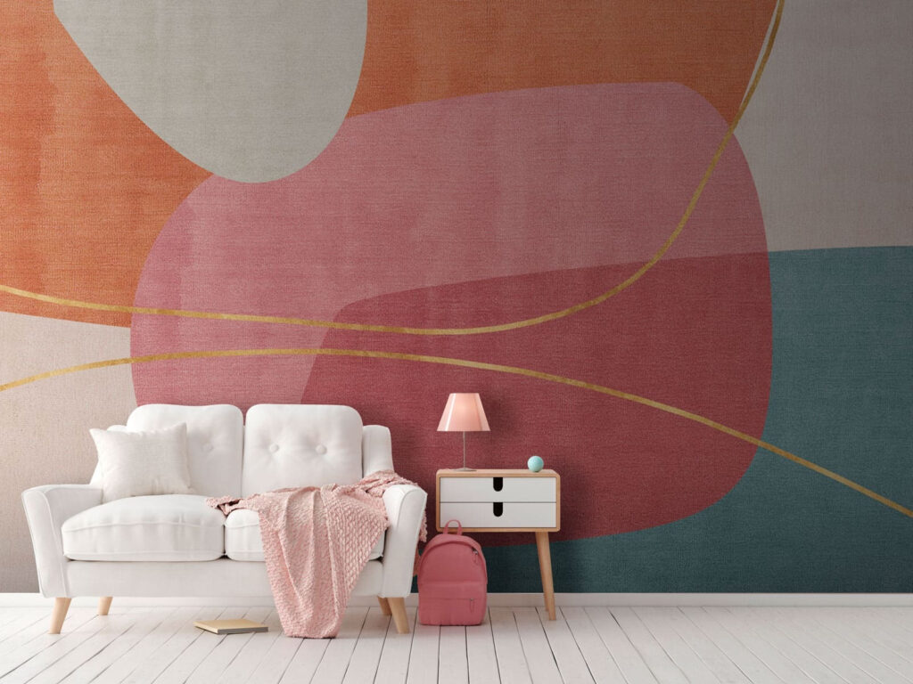Cercuri pastelate, linii aurii — interior 1