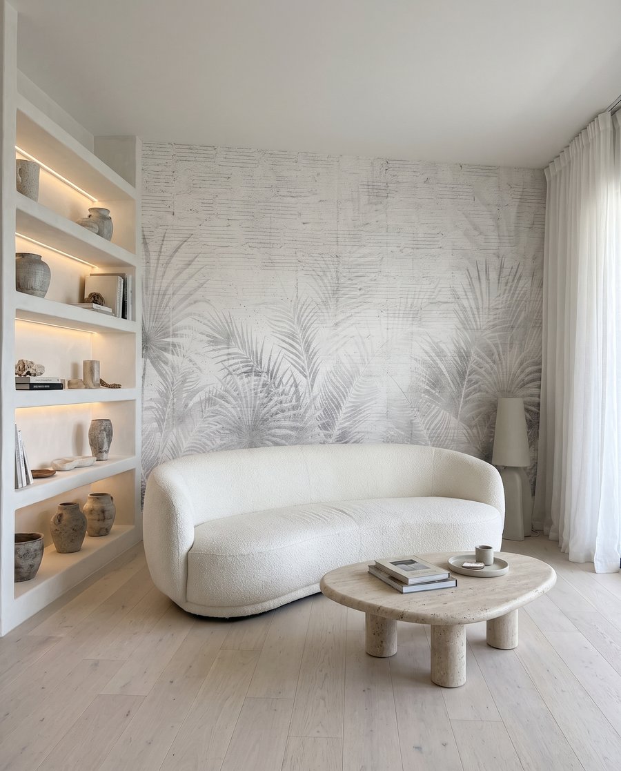 Palmieri pe fundal alb — interior 4