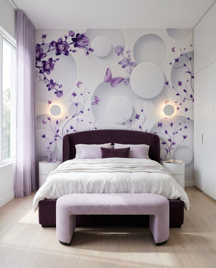 Flori liliachi printre cercuri — interior 2