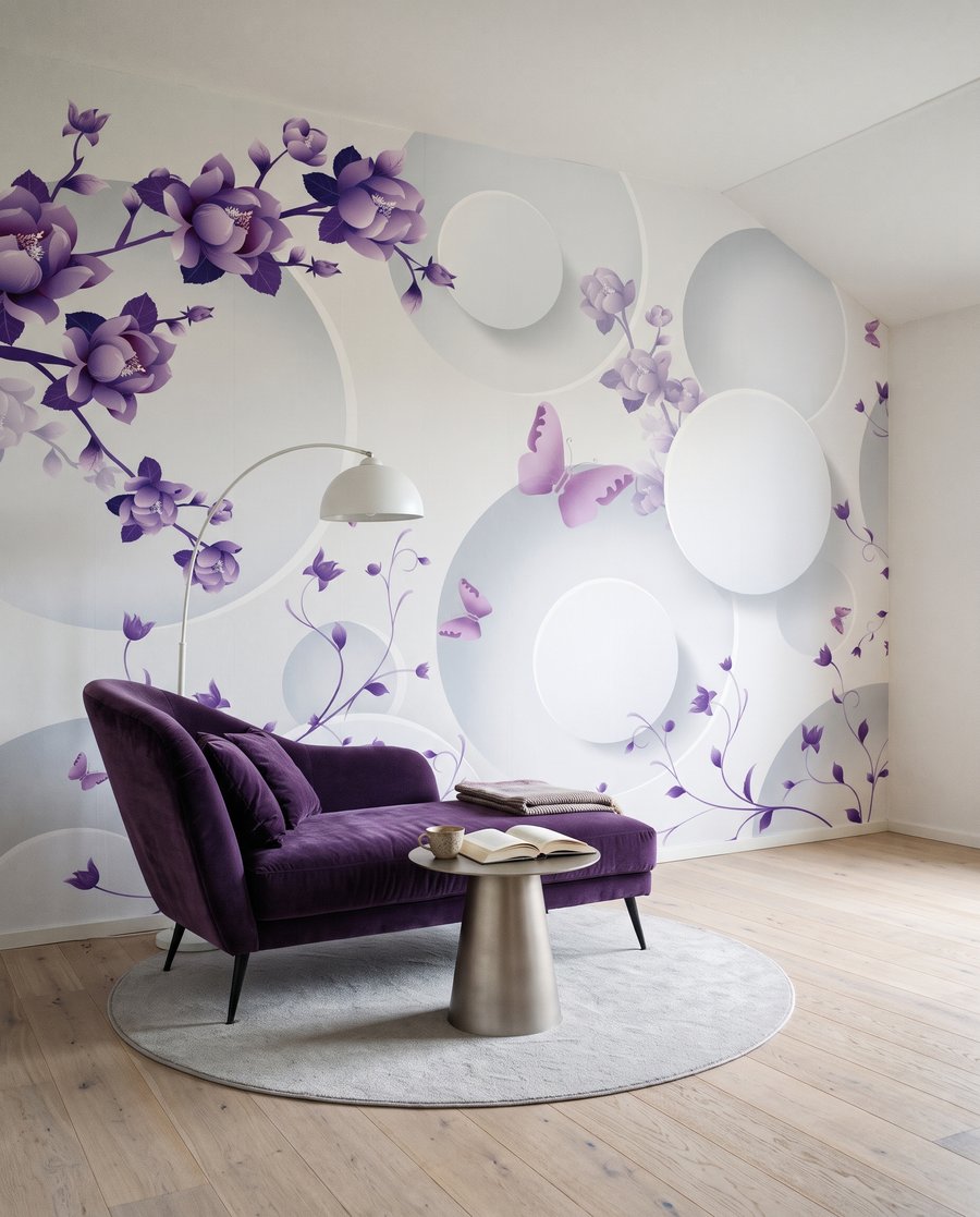 Flori liliachi printre cercuri — interior 3
