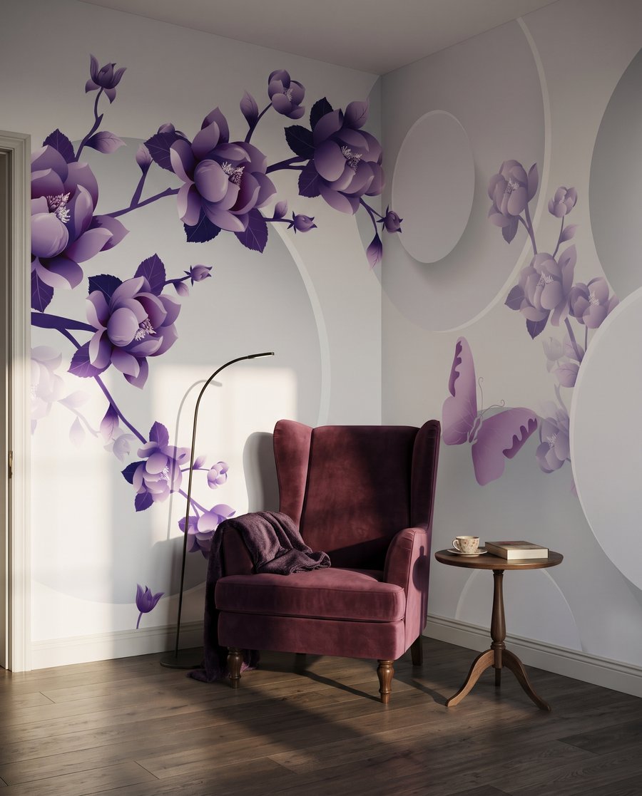 Flori liliachi printre cercuri — interior 5