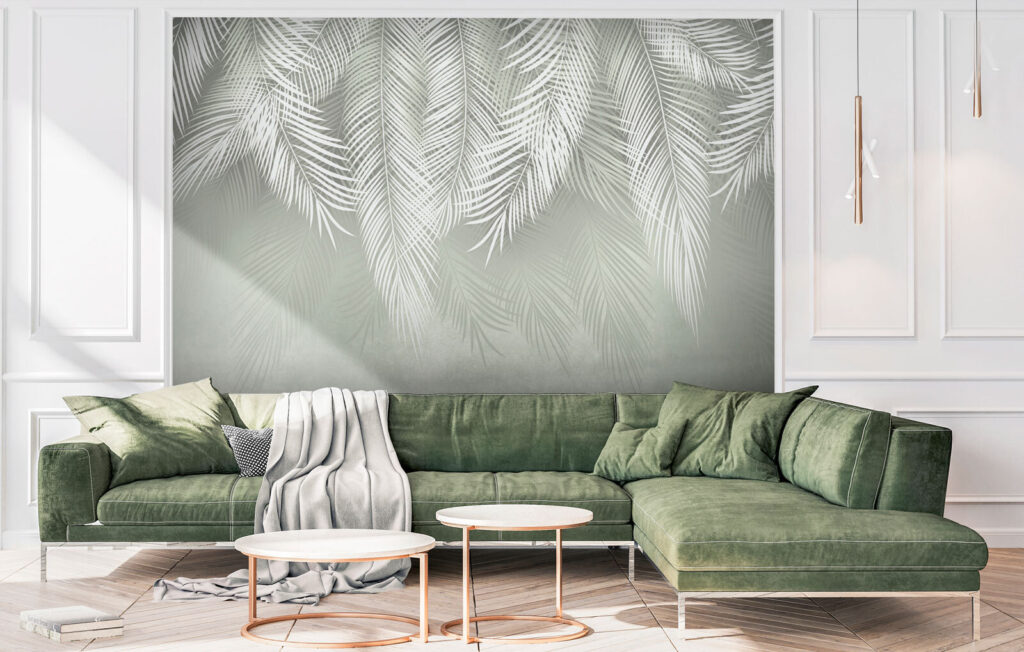 Palmieri pe verde-cenușiu — interior 2