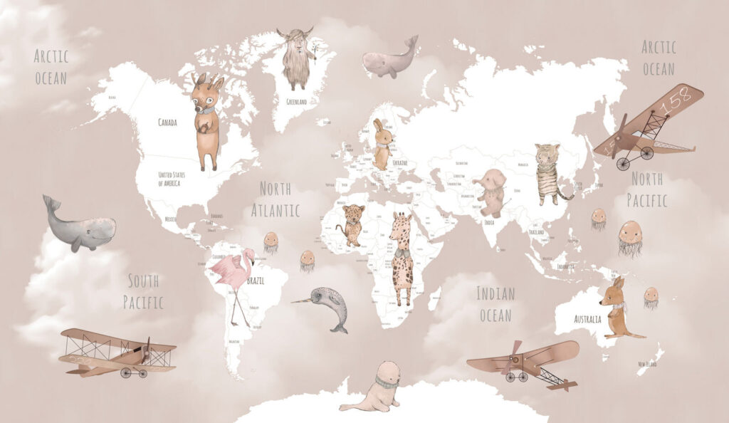 Harta albă cu animale — design complet