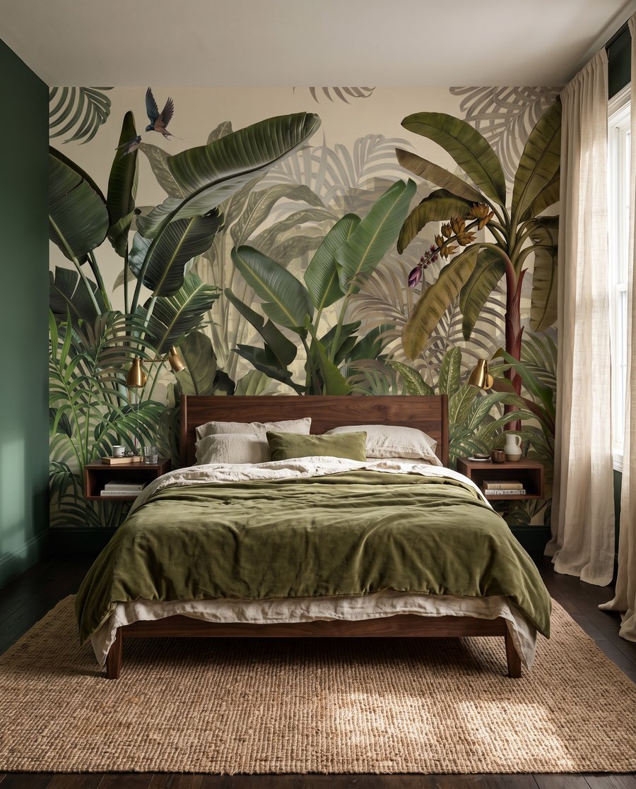 Frunze peste verde adânc — interior 2
