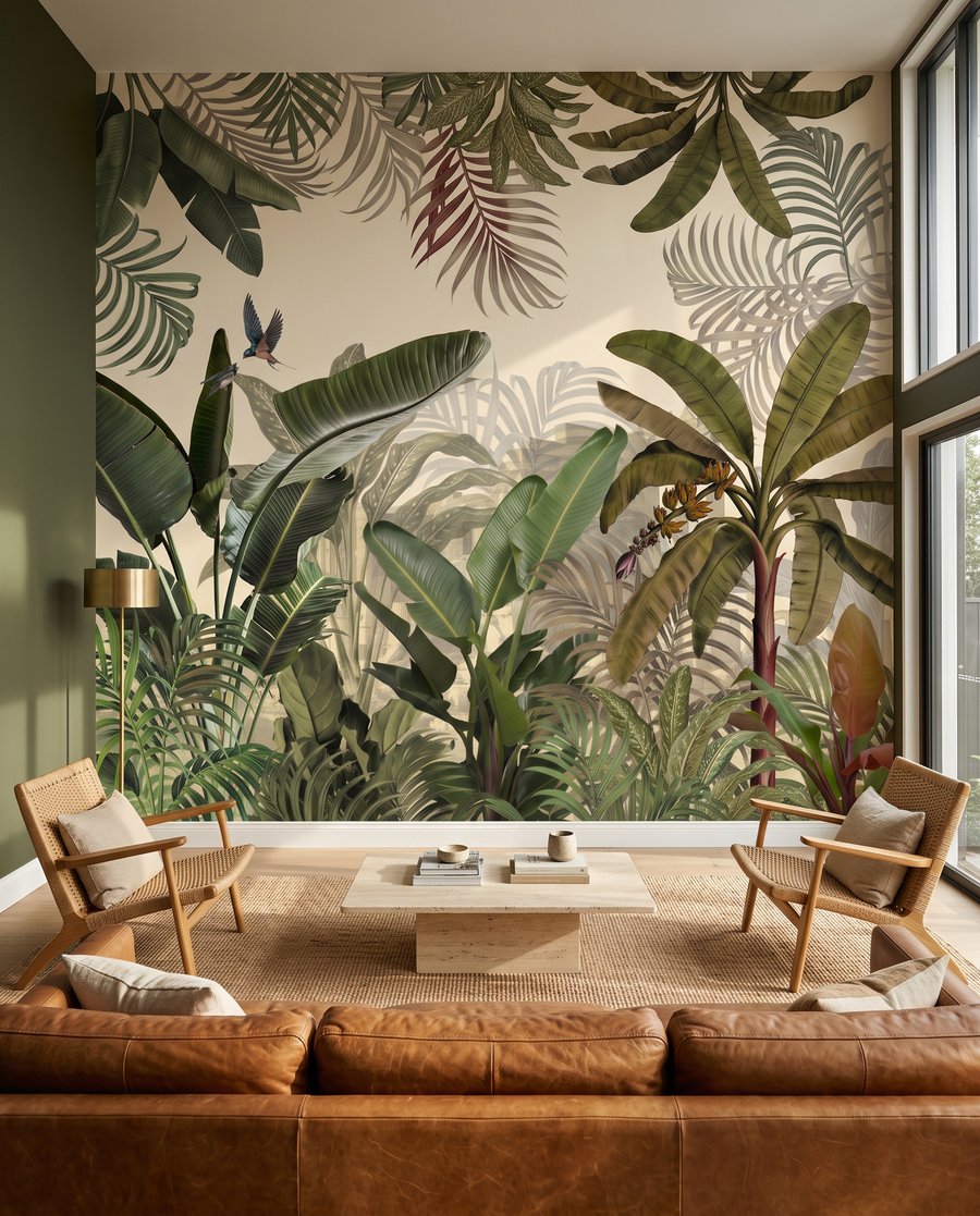 Frunze peste verde adânc — interior 3