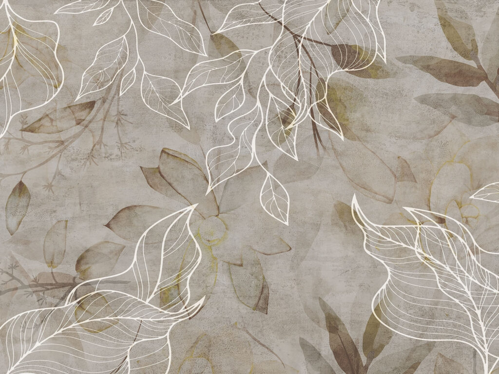 Frunze albe pe maro — design complet