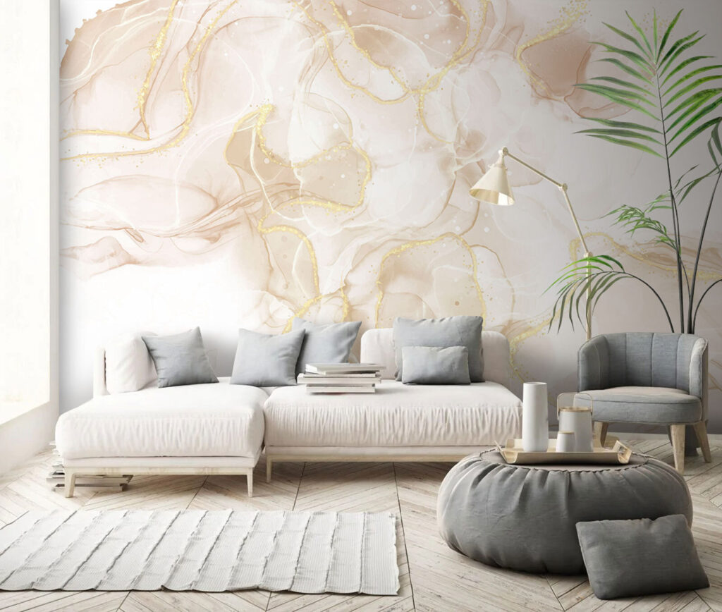 Pete aurii pe alb — interior 2