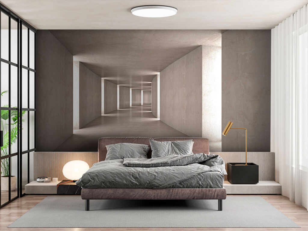 Coridor gri spre lumină — interior 2