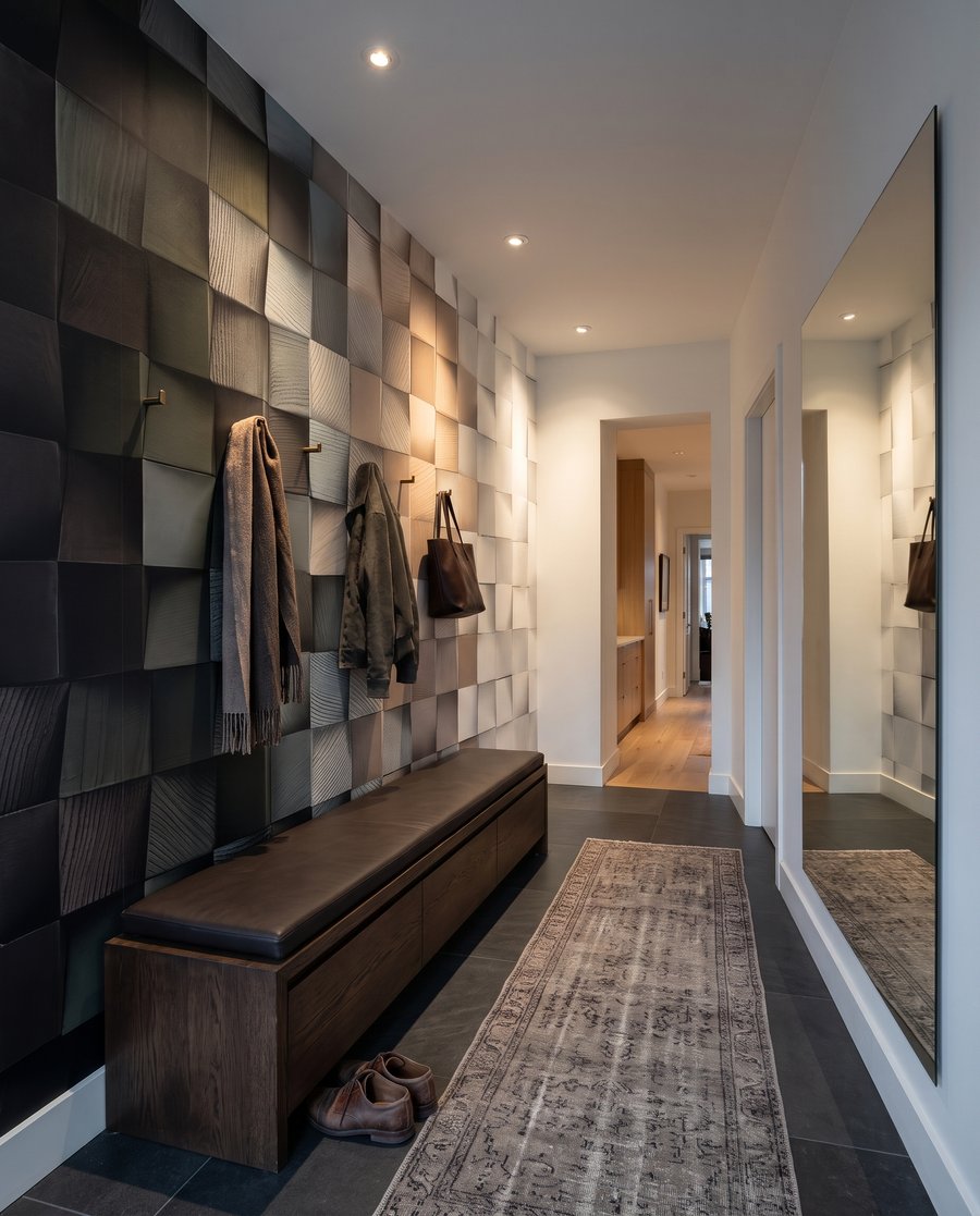 Perete din pătrate pliate — interior 6