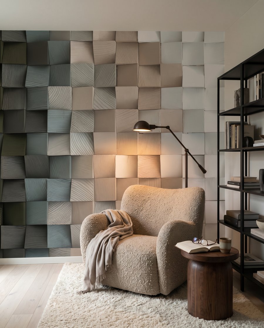 Perete din pătrate pliate — interior 7