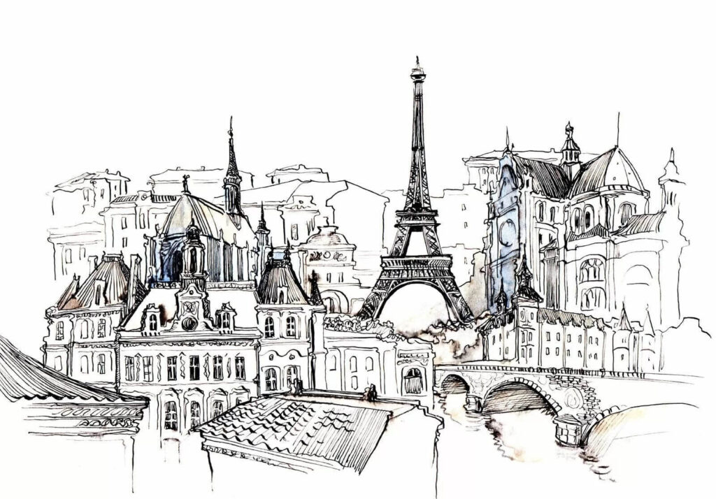 Parisul în schițe negre — design complet