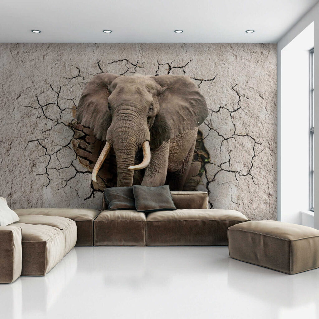 Elefant prin perete crăpat — interior 3