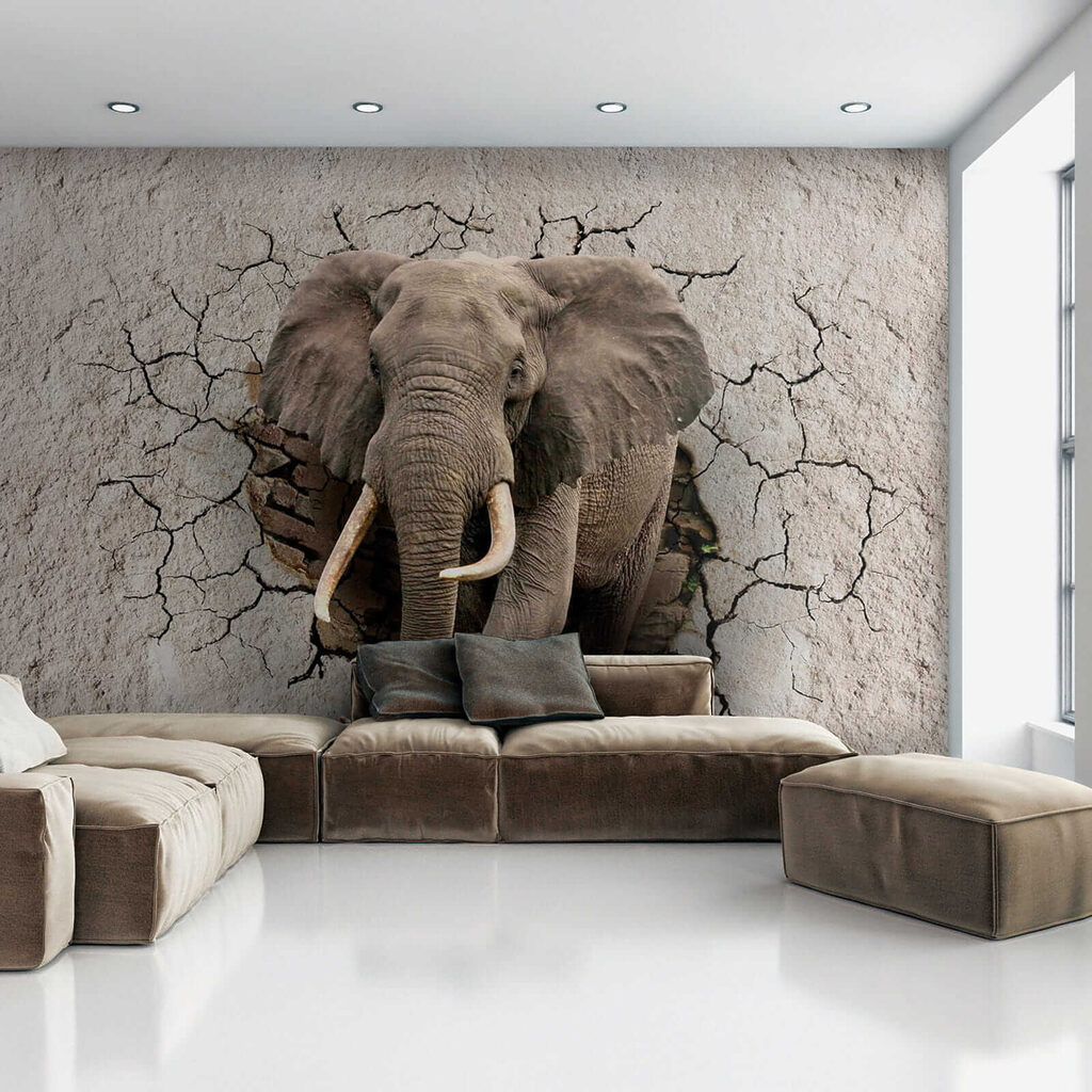 Elefant prin perete crăpat — interior 6