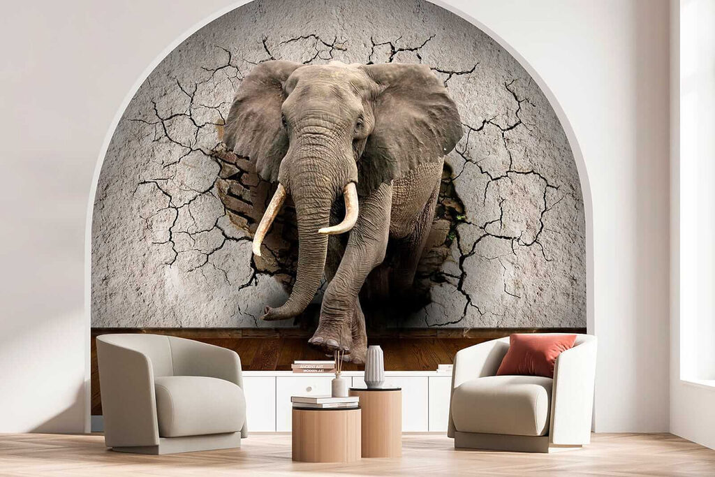 Elefant prin perete crăpat — interior 7