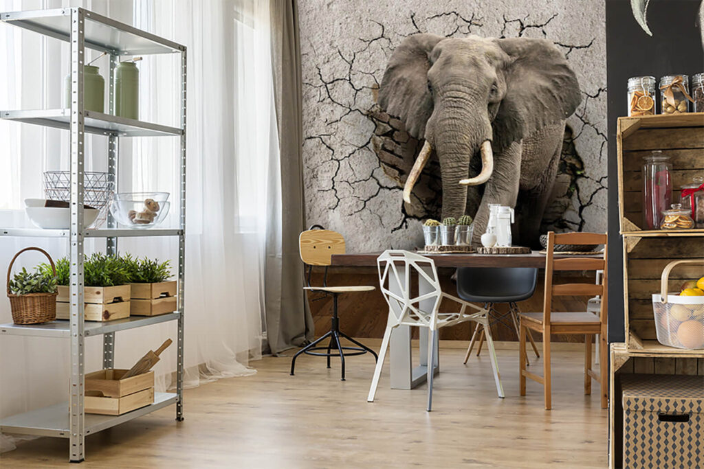 Elefant prin perete crăpat — interior 5