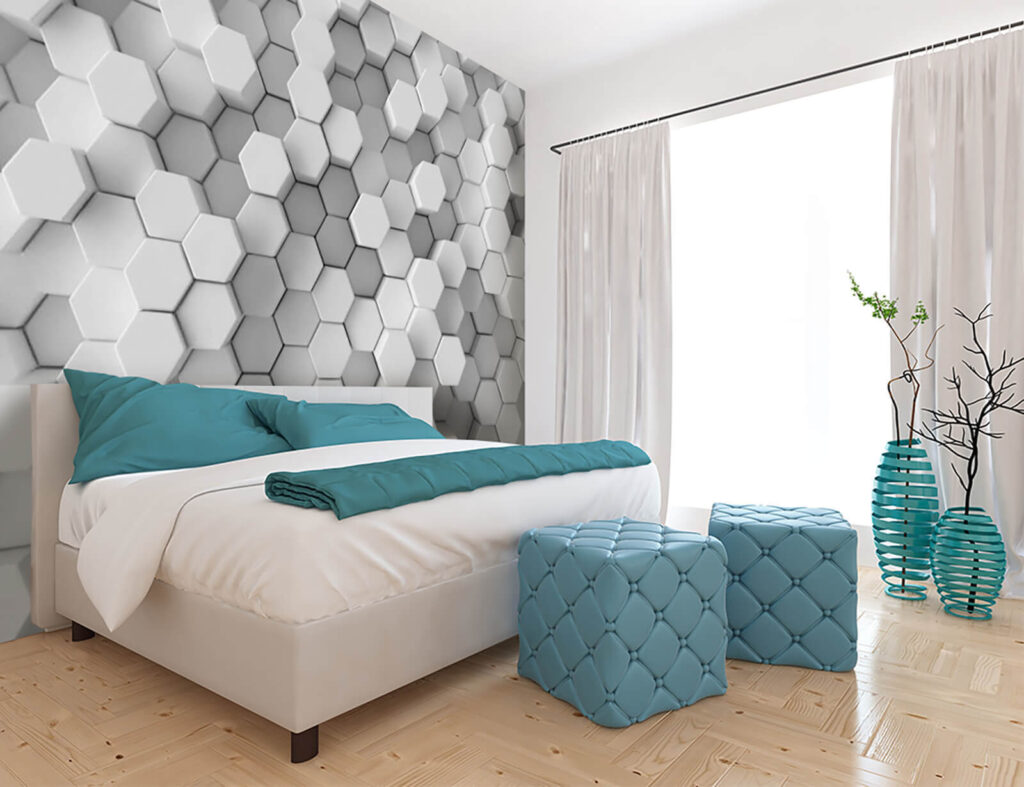 Hexagoane albe în straturi — interior 1