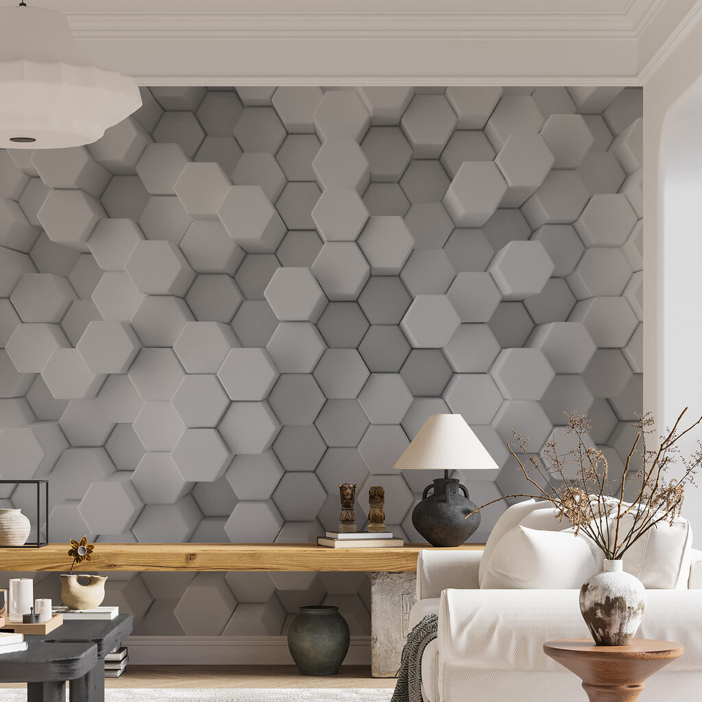Hexagoane albe în straturi — interior 2
