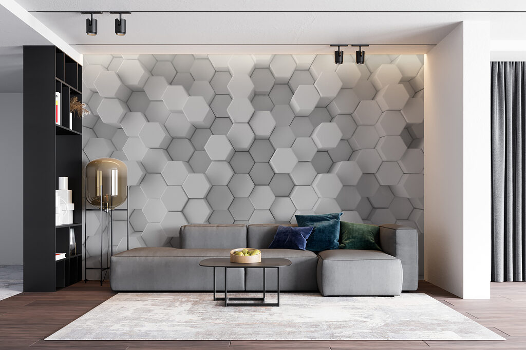 Hexagoane albe în straturi — interior 3