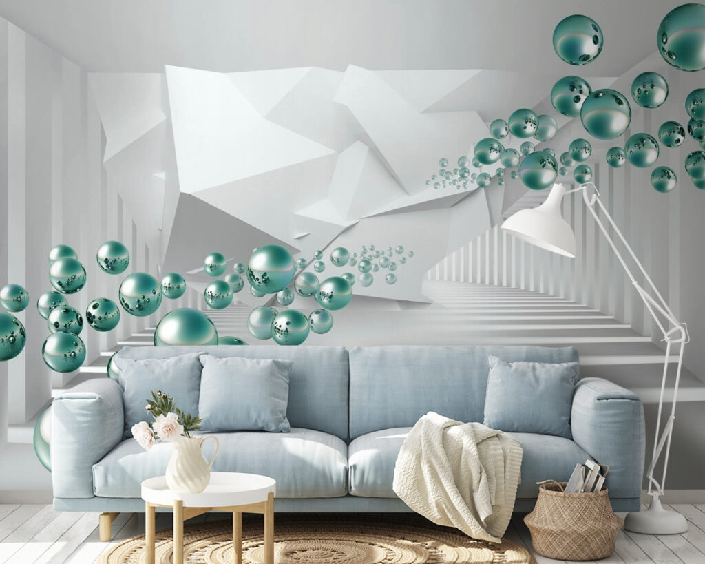Sfere prin coridor — interior 3