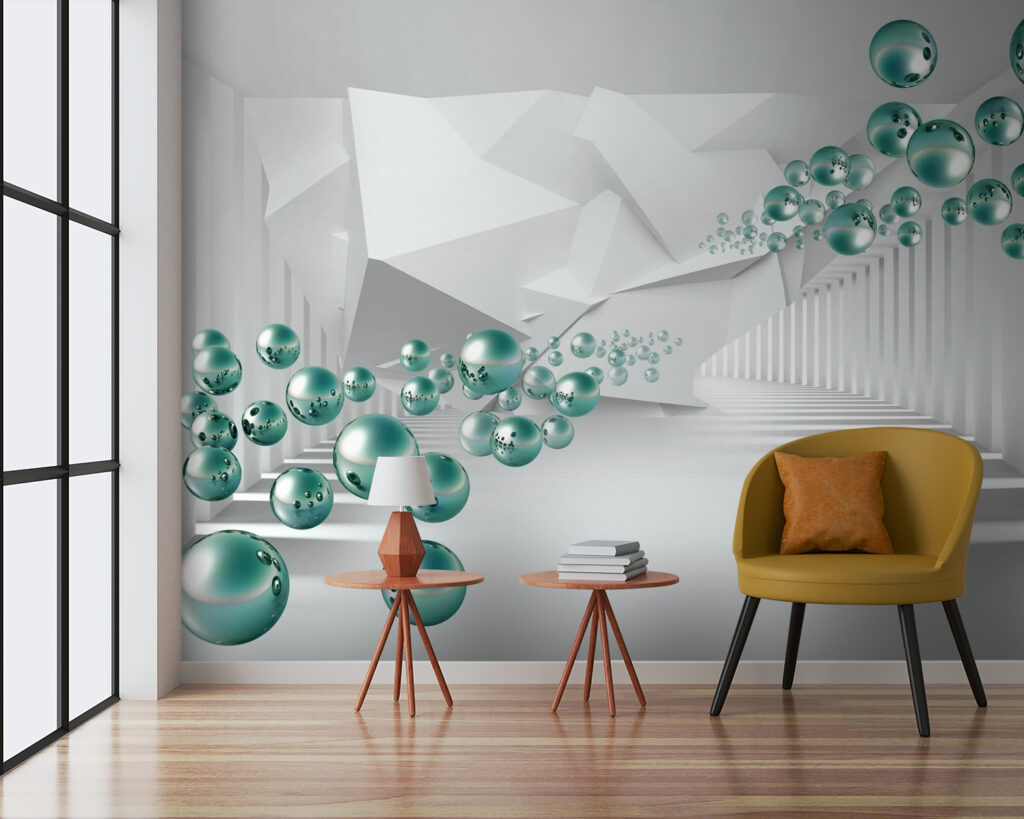 Sfere prin coridor — interior 4