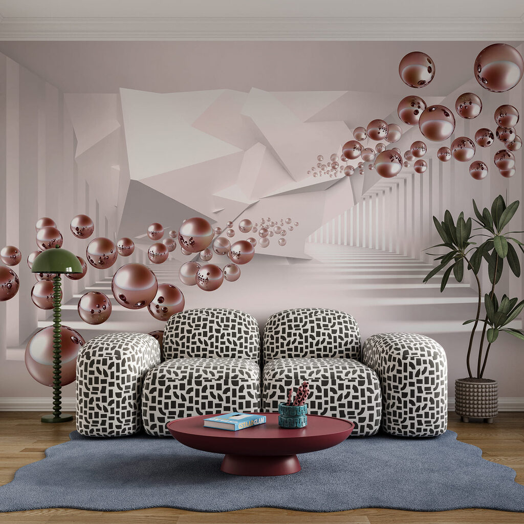 Sfere prin coridor — interior 4