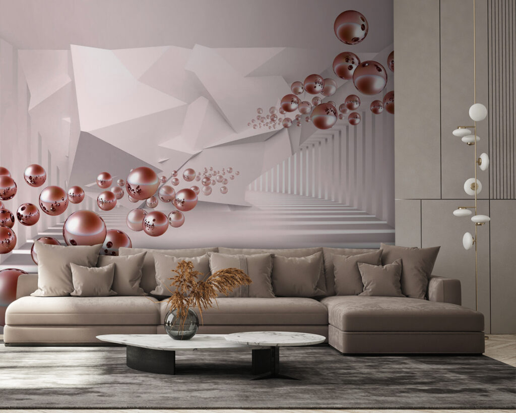Sfere prin coridor — interior 2