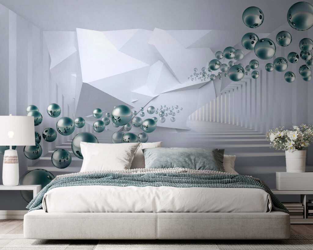 Sfere prin coridor — interior 1