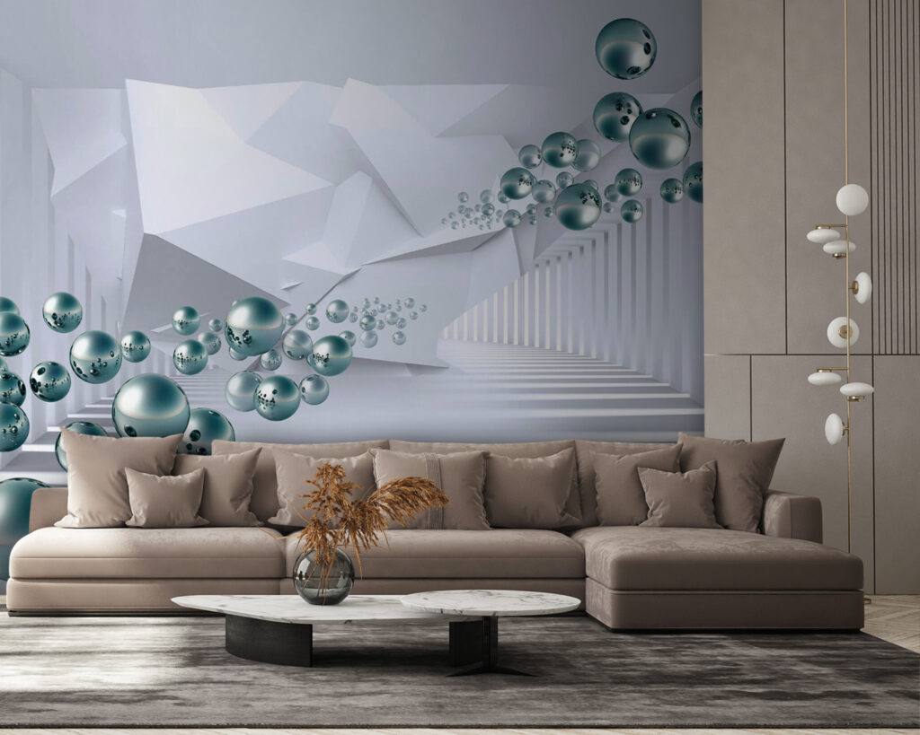 Sfere prin coridor — interior 5