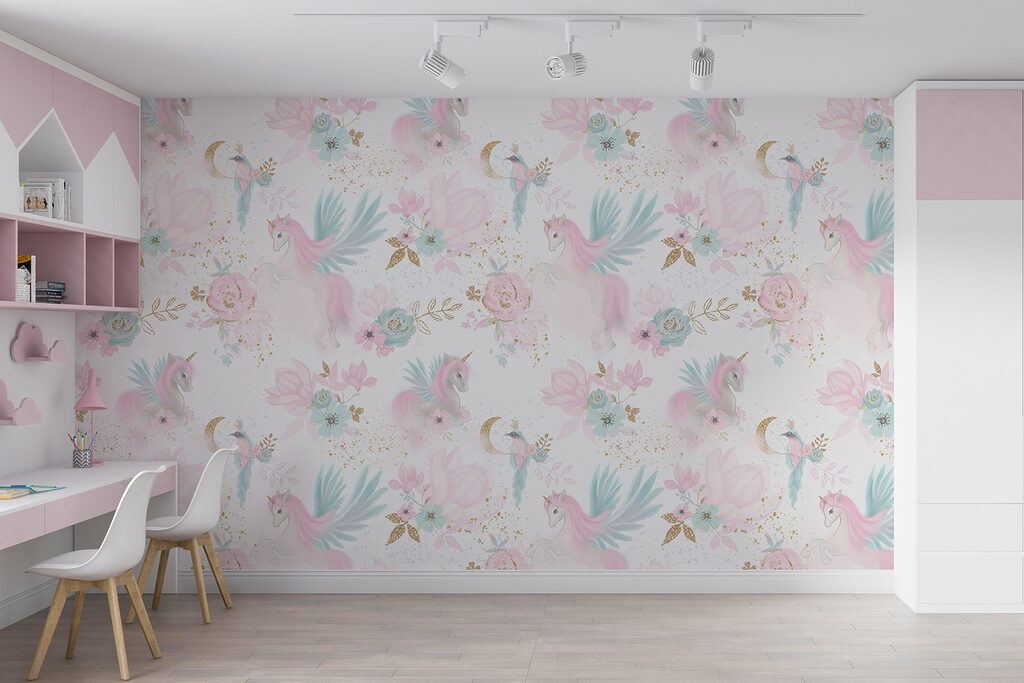 Unicorni pe fundal alb — interior 3