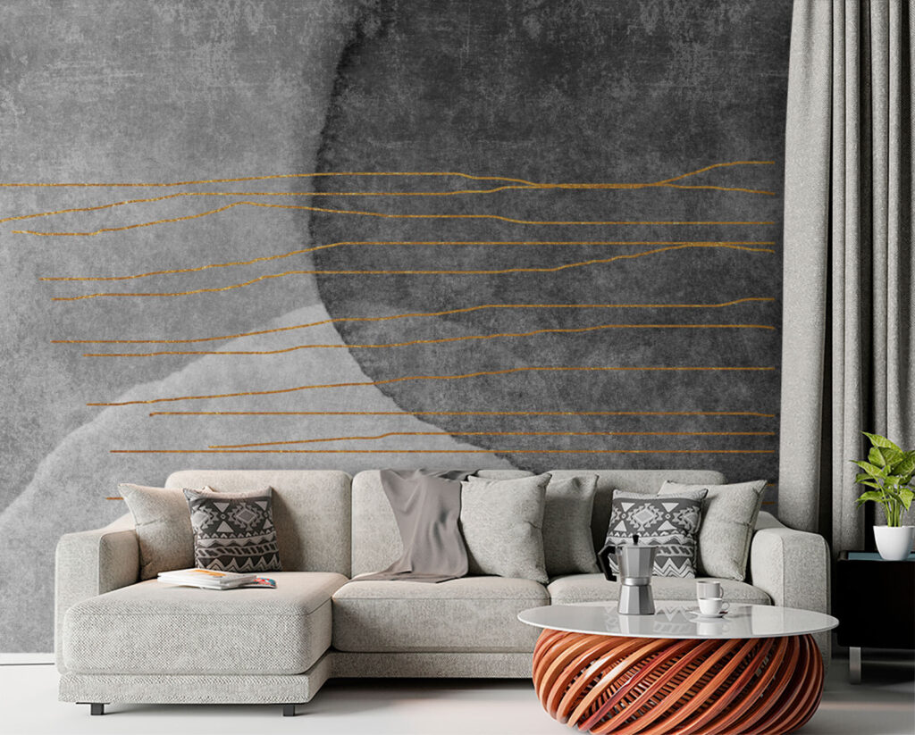 Linii colorate peste forme — interior 2